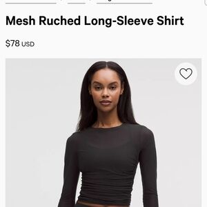lululemon athletica Black Long-Sleeve Mesh Top